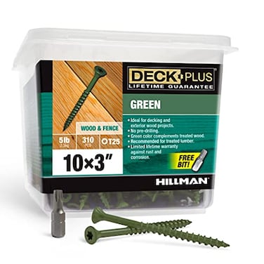 Deck Plus 48405 Wood Screws 10 x 3 Green 5lb Box