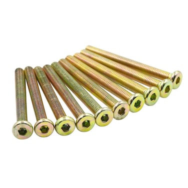 Mecion 10 Pcs Crib Screws M6 x 60mm Zinc Plated Hex Socket Head Cap Screws for Beds Headboards Chairs Furniture