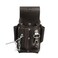 Southwire Tools  Equipment Pouch4 Leather Tool Pouch 5 Pocket Pouch With Electrical Tape Chain Fade Resistant Durable Compartments Washer Rivets Includes Metal Clip Black