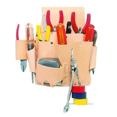 CLC Custom Leathercraft W500 Electricians Tool Pouch Heavy Duty 8Pocket Tan
