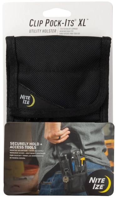 Nite Ize Clip PockIts XL Utility Holster  Tactical Pouch with Pockets for Tools  Utility MultiTool Belt Pouch with Strong Clip