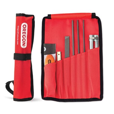 Oregon Universal Chainsaw Field Sharpening Kit  Includes 532inch 316inch and 732inch Round Files Flat File Handle Filing Guide and Pouch