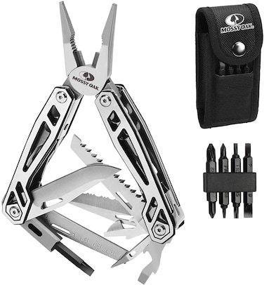 MOSSY OAK Multitool 21in1 Stainless Steel Multi Tool Pocket Knife with Screwdriver Sleeve Selflocking Multitool Pliers with SheathPerfect for Outdoor Survival Camping Hiking Simple Repair