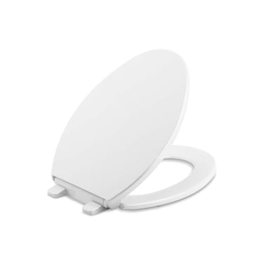 Kohler 201100 Brevia Elongated Toilet Seat with GripTight Bumpers Quiet Close Attach Hardware QuickRelease Hinges White
