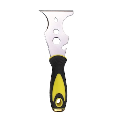 SPEALLOY MultiPainters Tool Stainless Steel Paint Scraper Taping knife3 in Putty knife 15in1 Paint Scraper Hammer Head Soft Grip Handle Fixed MultiTool for Wood Wallpaper Grout