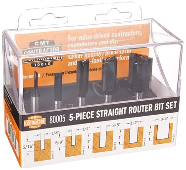 CMT 80005 5Piece Straight Router Bit Set 14 Shank
