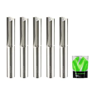 SHARPRO CNC Straight Router Bits 14 Inch Shank 22mm Cutting Length 2 Flute Carbide CNC Bits Applies to Wood Plywood MDF PVC and Acrylic 5PCS