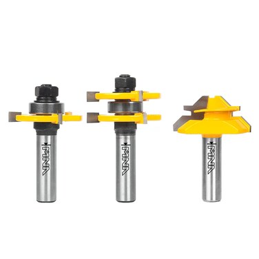 MNA Tongue and Groove Bits  45 Degree Lock Miter Router Bit 12 Inch Shank Wood Milling Cutter Bits