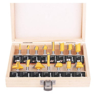 KOWOOD Router Bits Set of 15 Pieces 14 Inch Woodwork Tools for Beginners