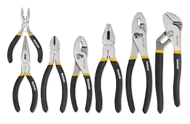 HURRICANE 7 Pc Utility Pliers Set 8 Inch Groove Joint Pliers 6 Inch Long Nose 6 Inch Slip Joint Mini Long Nose 6 Inch Diagonal 7 Inch Linesman 8 Inch Slip Joint for DIY  Home Use