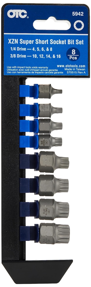 5942 8Piece XZN Super Short Socket Bit Set