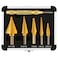 Step Drill Bit Set 5Piece TitaniumCoated with Automatic Center Punch  Short Length Double Cutting Blades HighSpeed Steel  Covering 50 Sizes Complete with Aluminum Case