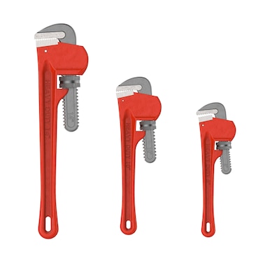 Stalwart  75Ht3012 Plumbers Pipe Wrench 3 Piece 14Inch 10Inch 8Inch Set  Home Improvement Hand Wrenches With Adjustable Jaws And Storage Pouch By