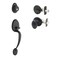 Copper Creek CZ2610XEKBC MidCentury Modern Entrance Handleset in Black with Egg Knob Interior