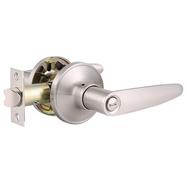 Knobonly Bedroom Bathroom Door Handlesets Levers Privacy Universal Door Handles Interior Brushed Nickel FinishKeyless Leverset1 Pack