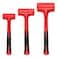 Dead Blow Hammer Set 3 Piece16oz1LB27oz15LB45oz3LBRed and Black Shockproof Design No Rebound Mallet Unibody Molded Checkered Grip Spark and Rebound Resistant YY3013