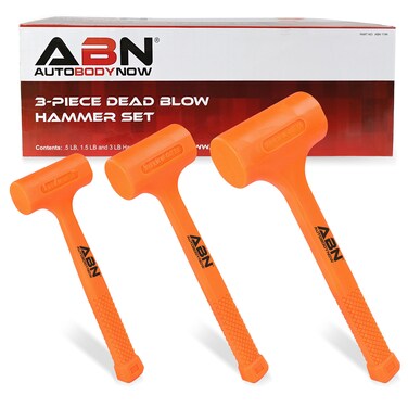 Dead Blow Hammer 3Piece Set  1 2 and 3 lb Pound  Unicast Mallets with NonMarring Rubber CoatingOrange