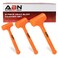 Dead Blow Hammer 3Piece Set  1 2 and 3 lb Pound  Unicast Mallets with NonMarring Rubber CoatingOrange