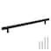 Peaha Black Square T Bar Kitchen Cabinet Drawer Pulls and Knobs PHJ22BK Black Stainless Steel Furniture Hardware Handles for Cabints Doors 5 Pack 126in Length10 in Hole Centers PHJ22BK