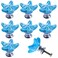 BAMILEE House Eforlike 4 Pcs Starfish Ceramic Drawer Pulls Handles for Nursery Dresser Cupboard Wardrobe Cabinet Kitchen Beach Ocean Theme Knobs Blue