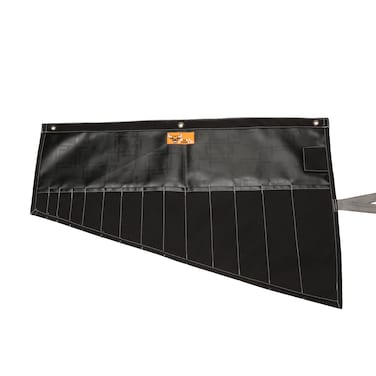 BULL TOOLS 16 Pocket Wrench Roll Up Pouch Metric  Standard Wrench Set Organizer  RollUp Pouch Tool Bag Hand Made of 100 Cotton Full Waxed Canvas  Coal Black