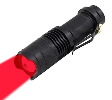 WAYLLSHINE High Power Red LED Flashlight  Powerful Single Mode Red Light Torch for Astronomy Aviation Night Observation  Black
