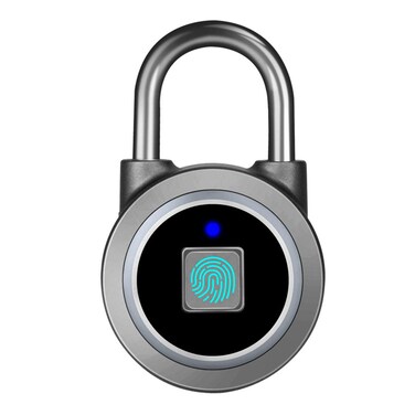 MEGAFEIS Fingerprint Padlock Bluetooth Lock Mobile APP Smart Padlock with Keyless Biometric Water Resistant Suitable for Gym Sports Bike School Locker and StorageGrey