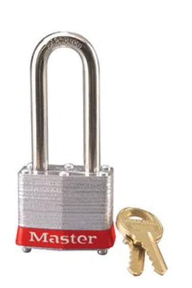 Master Lock 3LHRED Safety Lockout Keyed Different Padlock 1916inch Body with 2inch Extra Length Shackle Red Bumper