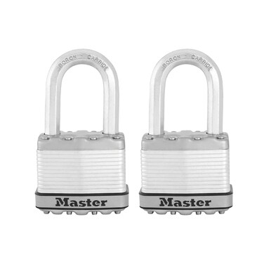 Master Lock M5XTLF Magnum Heavy Duty Outdoor Padlock with Key 2 Pack KeyedAlike Silver
