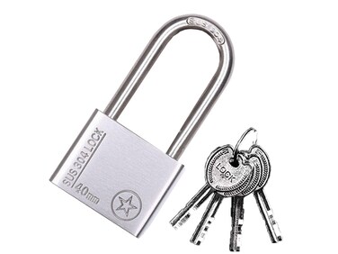 WANLIAN Padlock 40mm Long Beam Gym Locker Lock Keyed PadlocksStainless Padlock with 4 KeysStainless Lock with Key PadlockSuitable for Gym Locker LocktoolboxesDoors FenceSilver