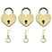 Tegg Heart Shape Padlock 3PCS Vintage Style Mini Archaize Brass Heart Shape Key Lock with Key