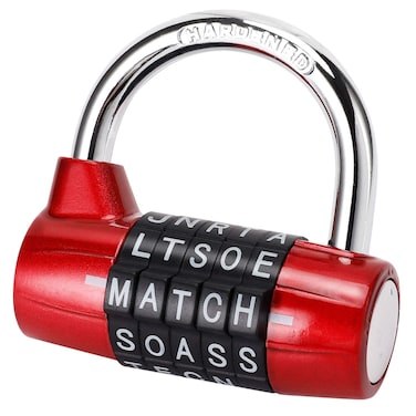 Cluckyu Gym Locker Lock5 Letter Heavy Duty Alloy Padlock Password Sturdy Security PadlockEasy to Set Your Own Keyless Resettable Combo Red