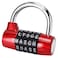 Cluckyu Gym Locker Lock5 Letter Heavy Duty Alloy Padlock Password Sturdy Security PadlockEasy to Set Your Own Keyless Resettable Combo Red