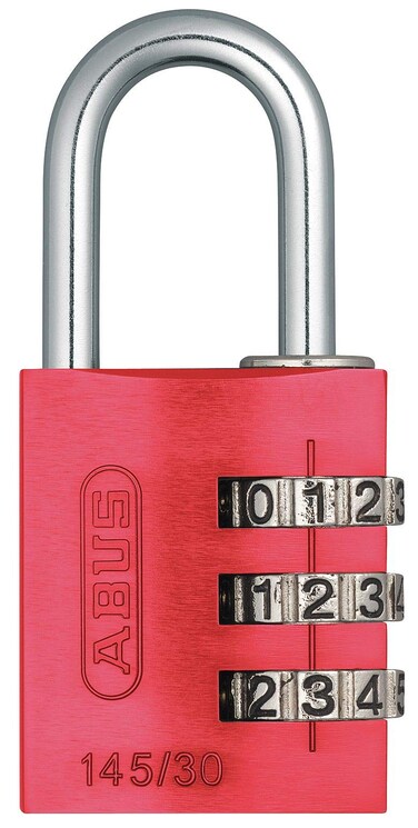 ABUS 14530 C 30mm Body 3Dial Resettable Combination Padlock Red