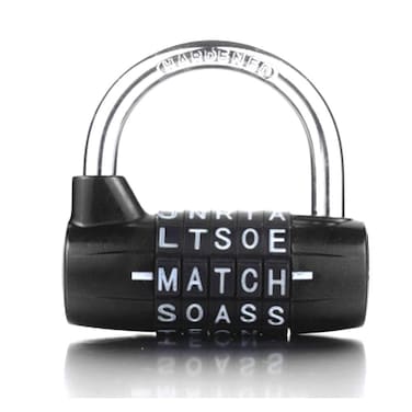 WANLIAN 5Dial Combination Padlock Black 5 Letters Lock Code Lock Large Gym Cabinet Locker Room Prop Padlock Wordlock PL004BK 5Dial Combination Padlock Black