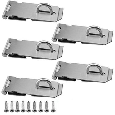 payanwin Padlock Hasp 42 Inch Safety Door Bolt Gate Latches Padlock Hasp Stainless Steel Brushed Finish Door Buckle Clasp5Pack