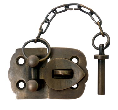 Nesha Design Components Small Trunk or Chest Hasp With Chain Pin by