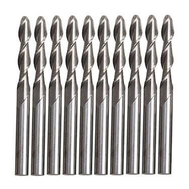 Metalworking s tool 18 22mm Carbide Ball Nose End Mills CNC Router Bits Double Flute Spiral Set Pack Of 10