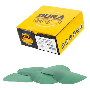 DuraGold Premium 5 Green Film Sanding Discs  400 Grit Box of 50  Hook  Loop Backing Sandpaper Discs for DA Sanders Finishing Fine Cut Abrasive  Sand Automotive Car Paint Woodworking Wood