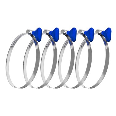 POWERTEC 70250 6 Inch Key Hose Clamp  Stainless Steel 6 Thumb Screw Dust Collector Hose Clamps  5 Pack