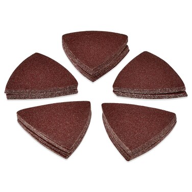 KingBra 80mm Triangular Sanding Pad 40 Grits Abrasive Sandpaper NO Hole Aluminum Oxide Hook  Loop Sanding Sheets Pack of 50