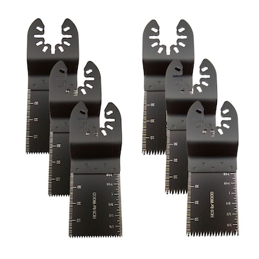 TuhooMall Mixed Wood Oscillating Tool Blades Multitool Saw Blade Set Quick Release Saw Blades Fit for Fein Multimaster Porter Rockwell Cable Black  Decker Ridgid Ryobi  Dewalt Chicago 6 PCS