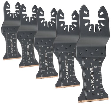Genesis GAMT541C5 Universal 5Piece QuickFit 1 38 Oscillating MultiTool QuickRelease Carbide Flush Cut Blade