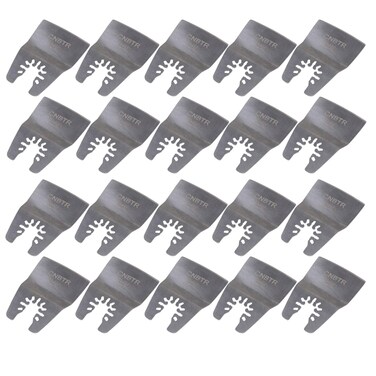 CNBTR Silver Oscillating Tool Quick Release Flexible Sc Blades 52mm Width Stainless Steel Multi Tool Set of 20