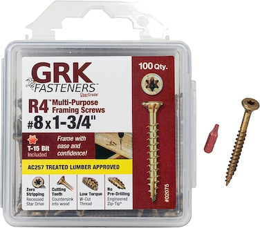 GRK R4 HandyPak Multipurpose Screws 8 by 134Inch 100Count 772691020758