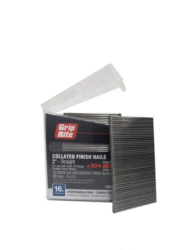 Grip Rite Prime Guard MAXB64873 16Gauge 304Stainless Steel Straight Finish Nails in Belt Clip Box Pack of 1000 2