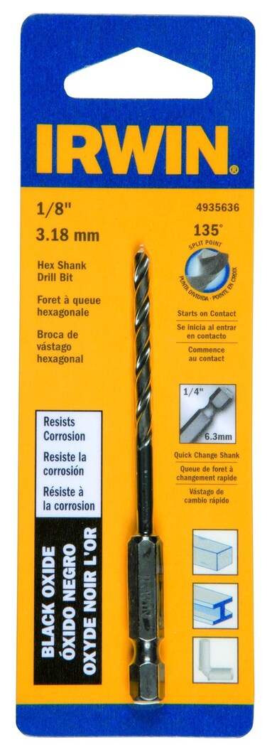Irwin Tools 4935636 Oxide Hex Shank Drill Bit 18Inch Black