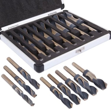 vector tools Premium 12 Shank Silver and Deming Drill Bit High Speed Steel  8Piece Set  916 to 1