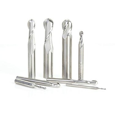 Amana Tool  AMS180 8Piece Solid Carbide UpCut Spiral Ball Nose Router Bit Collection