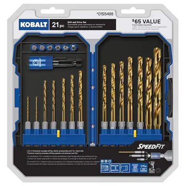 Kobalt 21Piece Titanium Metal Twist Drill Bit Set
